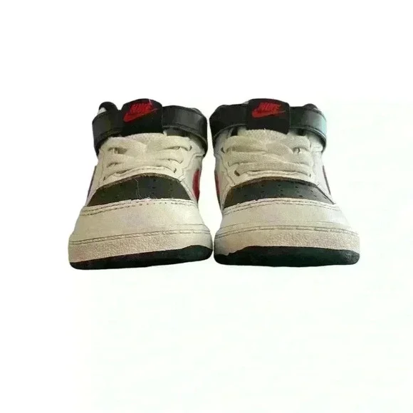 Nike Toddler 6C Court Borough Mid 2 White/Red /Black Sneakers , CD7784-110 - Picture 3 of 5